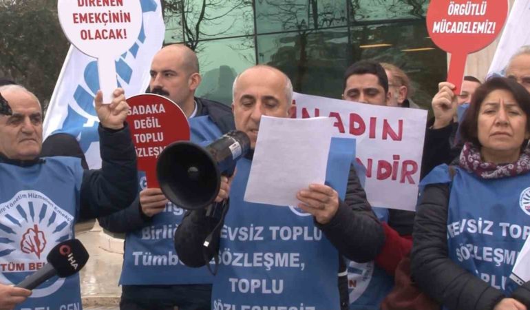 Beykoz Belediyesi Memurları Toplu İş Sözleşmesi Nedeniyle Eylemde